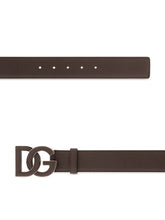 logo buckle leather belt
